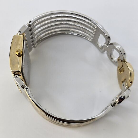 Geneva Watch Women 40MM Gold Dial Gold Gray Tone Bracelet Band 7.5" New Battery - Picture 13 of 15